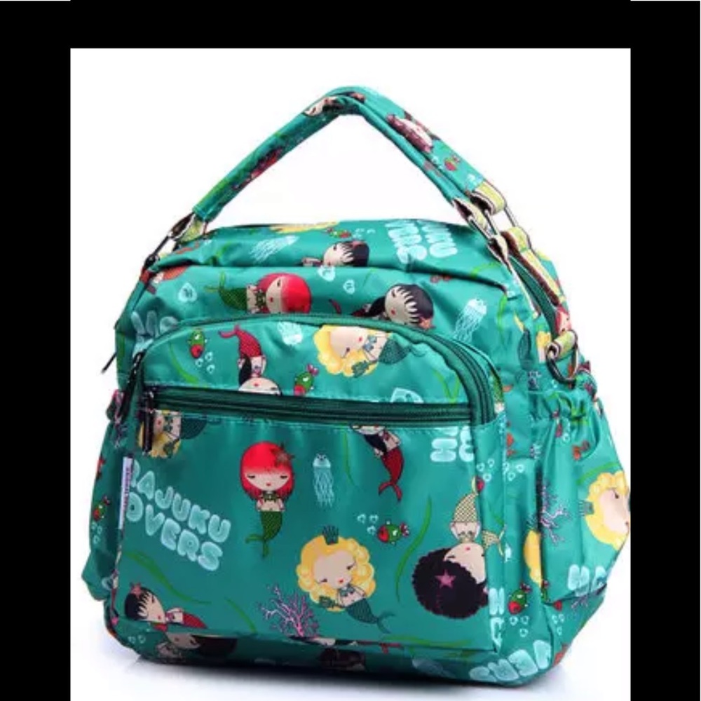 Green Mermaid Nylon Harajuku Doll Handbag Waterproof
